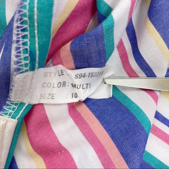Vintage 90s striped multi colour button down shirt - Picture 9 of 10